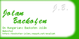jolan backofen business card